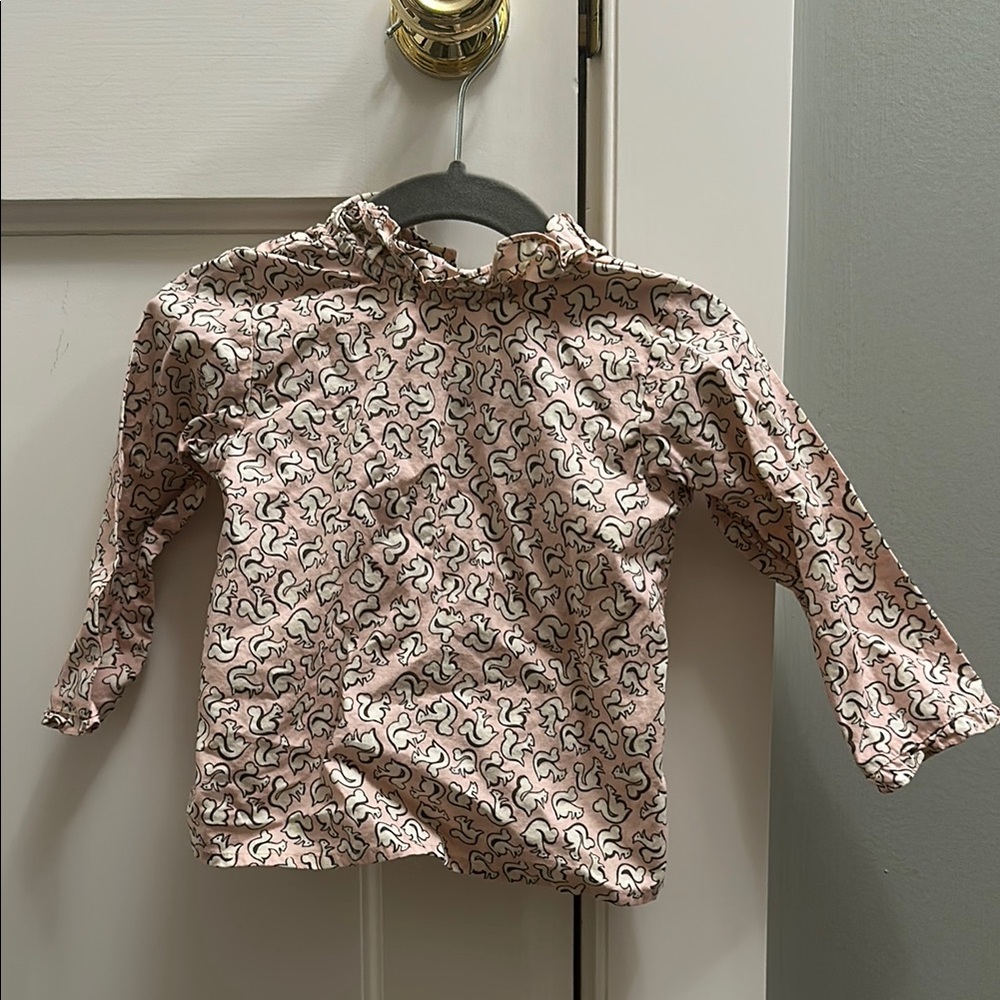 Bonpoint Pink Long Sleeve Tee with Delicate Speckles